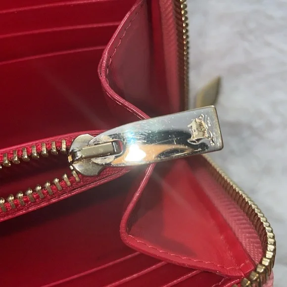 Christian Louboutin Pink Panettone Calfskin Leather Zip Around Wallet w/Studs